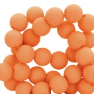 Acrylic beads 8mm round Matt Coral orange